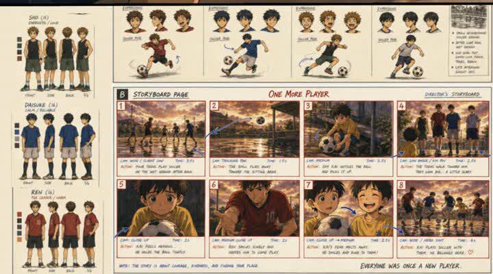 1 · Karakter sheet + Storyboard