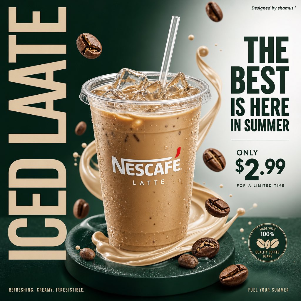 Ürün Reklam Posteri — Iced Latte & Limonata