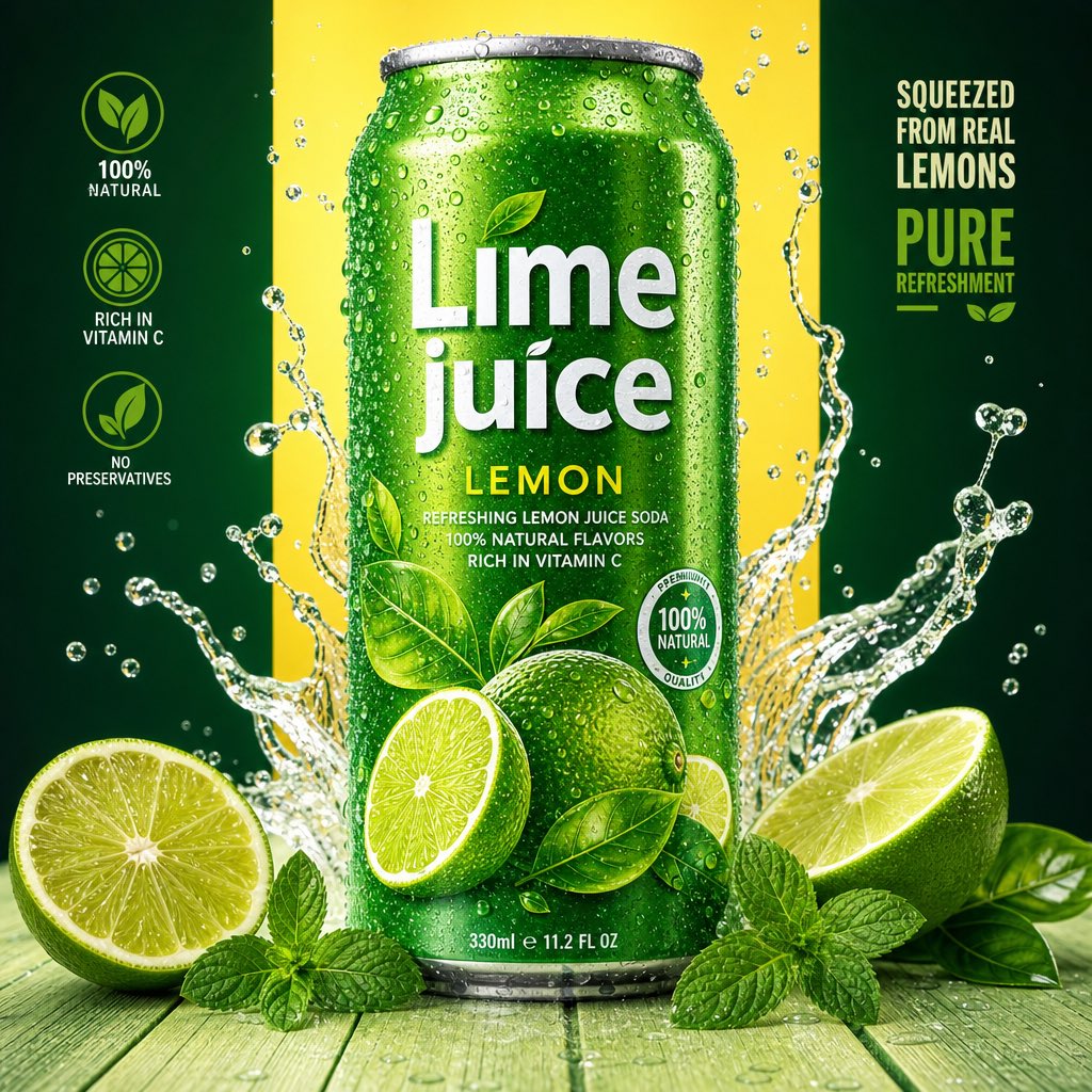 Ürün Reklam Posteri — Iced Latte & Limonata