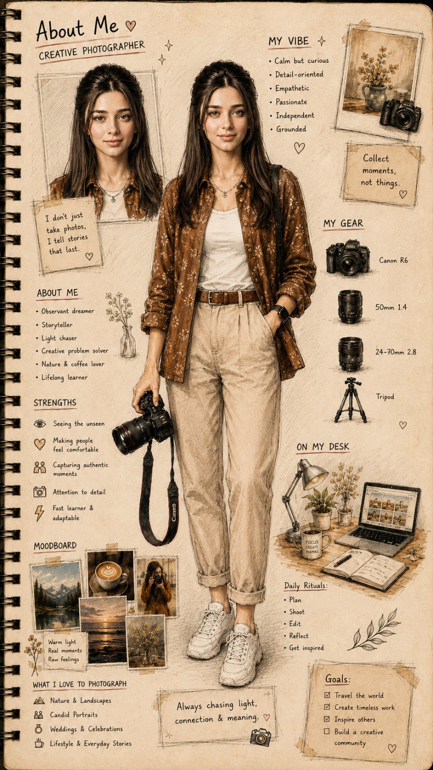 Sketchbook Karakter Sayfası — Fotoğrafından