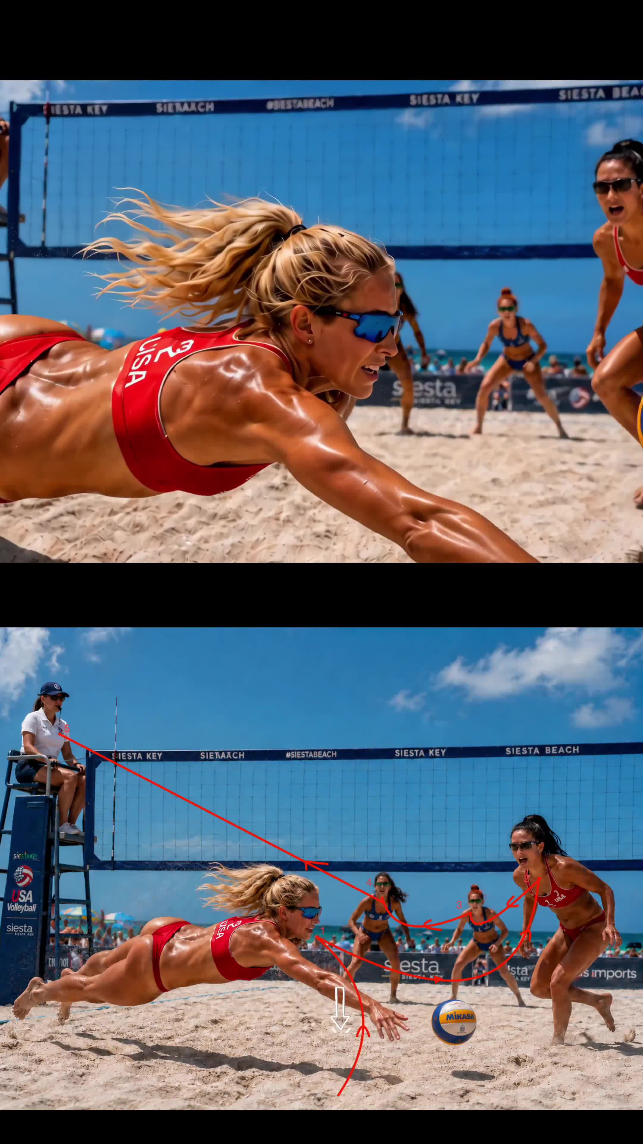 Plaj Voleybolu — Tek Plan, 5 Karakter